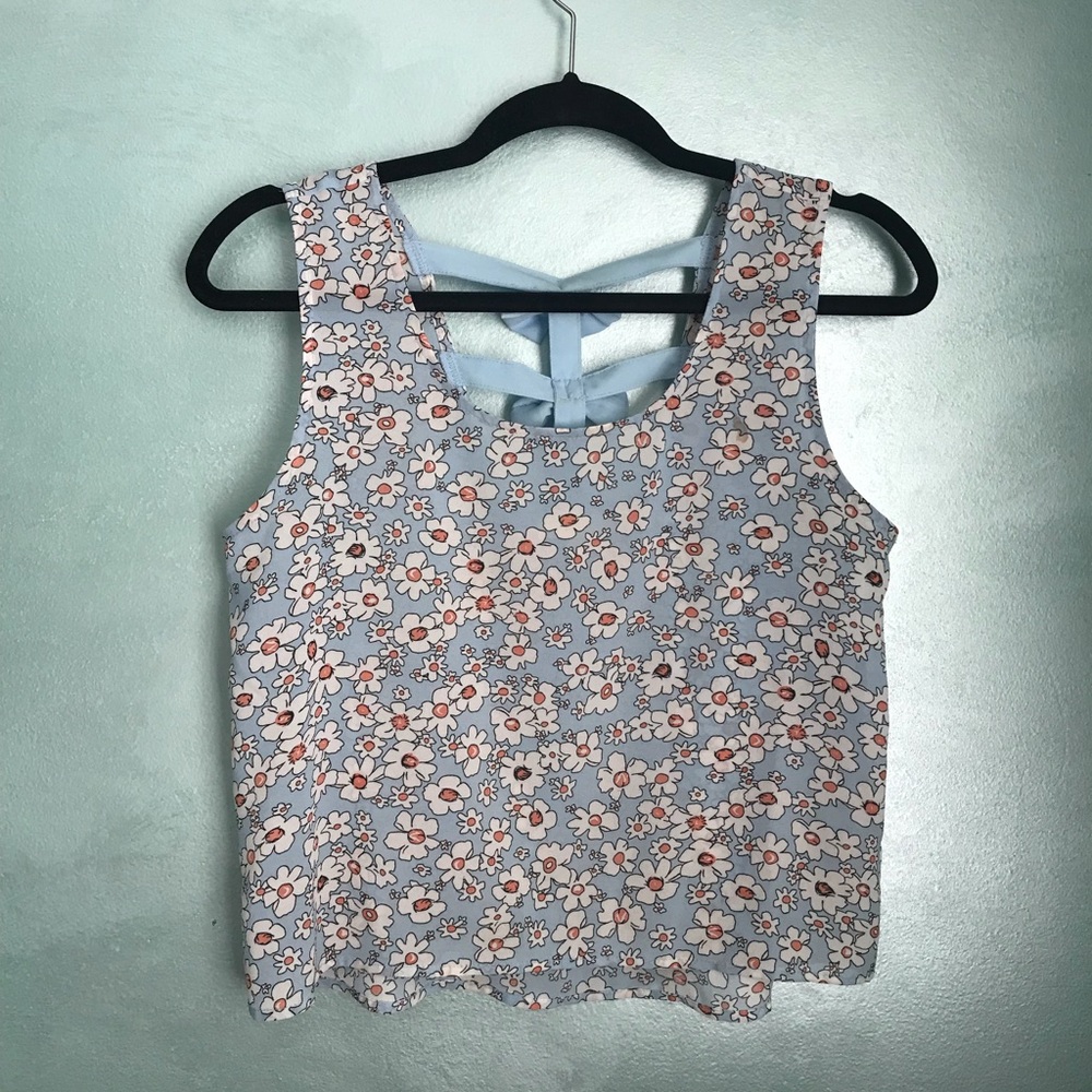 Floral Bow Back Top